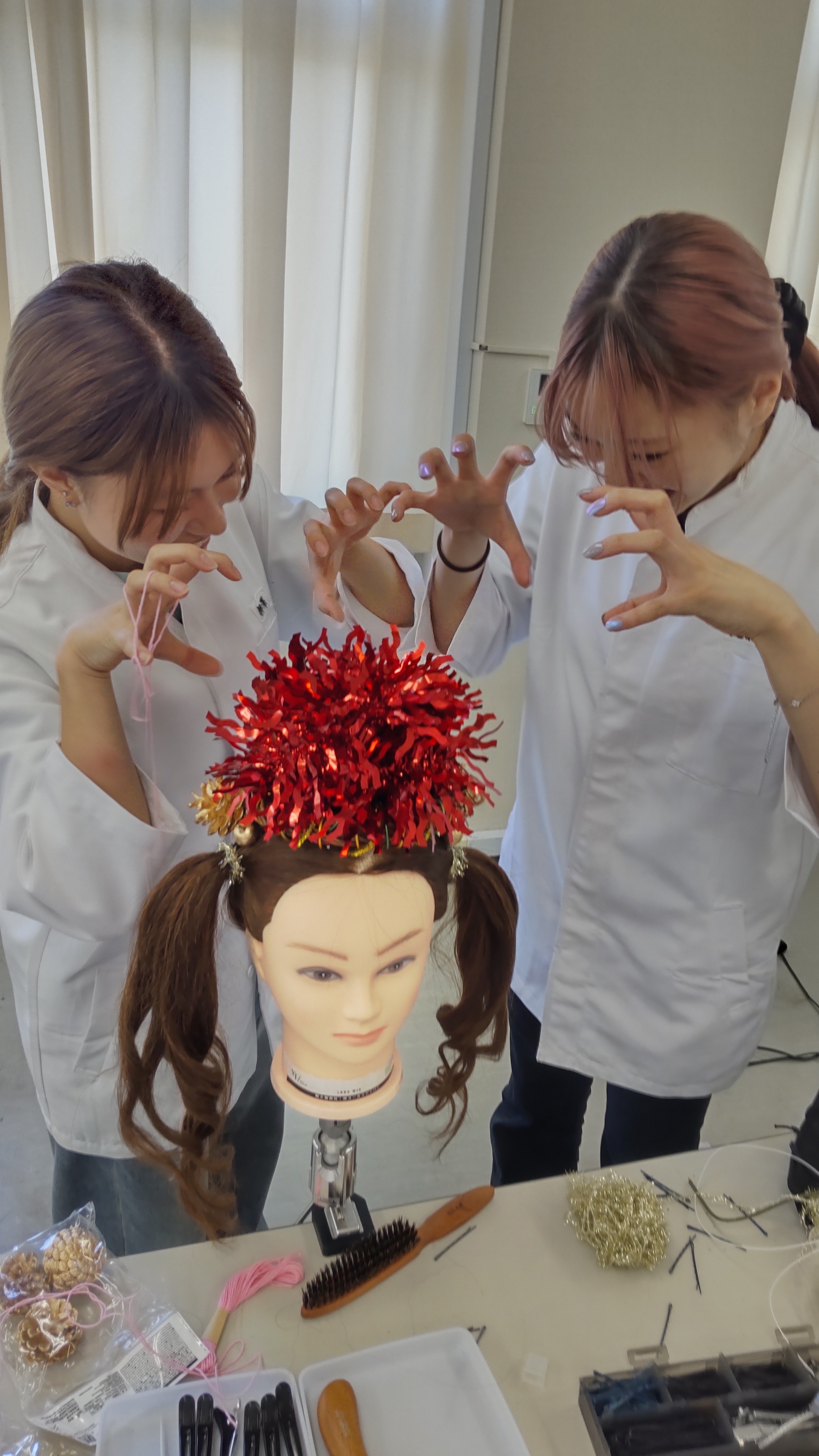 校内研修　ヘアセット